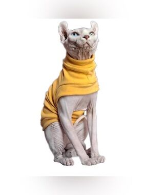 NWT Soft Yellow Cat Sweater for Sphynx and Hairless Cats - Large